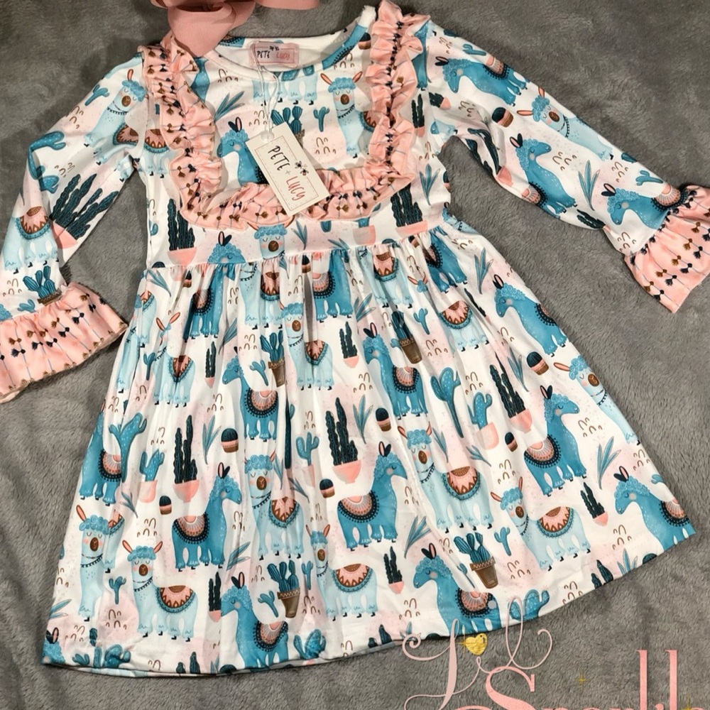 Girl’s Valentine’s lama dress